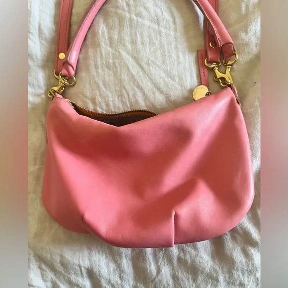 Clare V. Petit Moyen Pink Leather Crossbody Bag - Picture 1 of 5